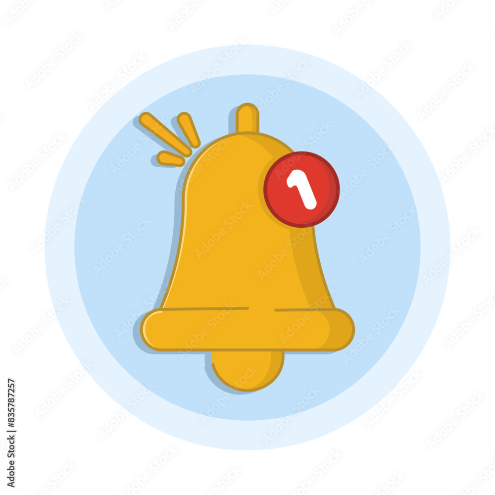 Poster bell notification pop up concept, number of new unopened or read notifications, unread message remin