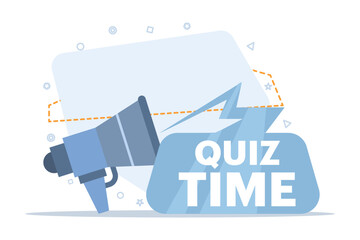 Quiz time speech bubble concept. Vector stock illustration for social media landing page, template, ui, web, mobile app, poster, banner, flyer, background, gift card, coupon, label, wallpaper.
