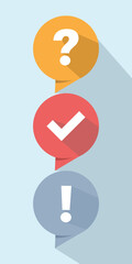 Quiz vector logo concept, questionnaire icon, poll sign, flat bubble speech symbol, social communication concept, chat, interview, voting, discussion, talk, team dialogue, group chat.