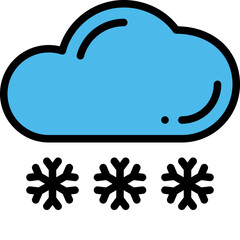snowfall filled outline icon