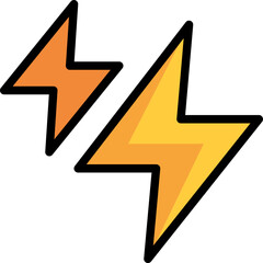 thunder filled outline icon