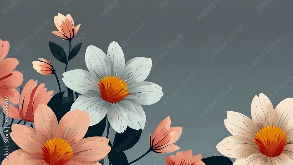 Poster simple minimalist flower pattern for wallpaper generative ai