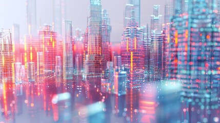 Obraz premium hologram of data technology Structure background. 3d rendering 3d illustration . 