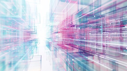 Obraz premium hologram of data technology Structure background. 3d rendering 3d illustration . 