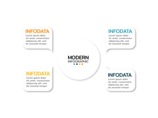 Obraz premium Modern infographic template with 4 steps or options, workflow, process diagram, presentation.
