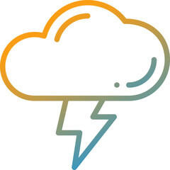 thunderstorm gradient line icon