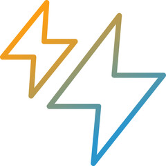 thunder gradient line icon