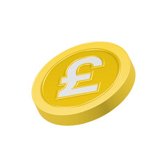 3d icon gold coin pounds