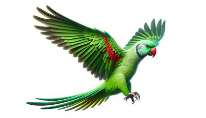 Fototapeta premium Colorful parrot soaring gracefully