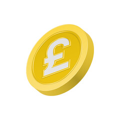 3d icon gold coin pounds