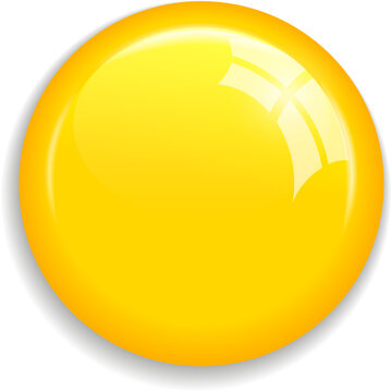 Yellow glossy magnet button