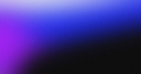 Blue violet illuminated spots on black, grainy color gradient background, noise texture effect, copy space	