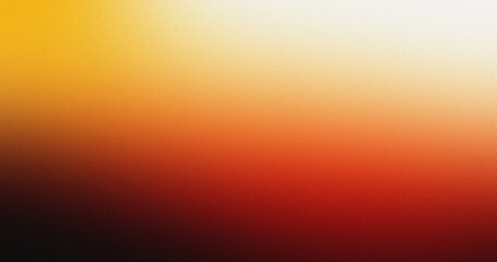Obraz premium Red yellow white illuminated on black, grainy color gradient background, noise texture effect, copy space 