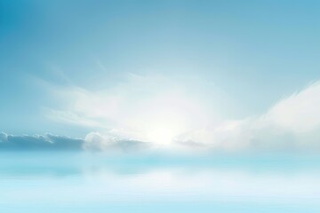 Fototapeta premium Smooth gradient background transitioning from light blue to white, evoking tranquility