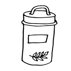 hand drawn vector illustration of a can