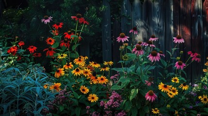 Vibrant summer flowers enhance the beauty of my garden