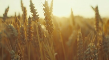 Golden wheat field under the sun