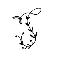 Abstract Doodle Line Art Floral Botanical 