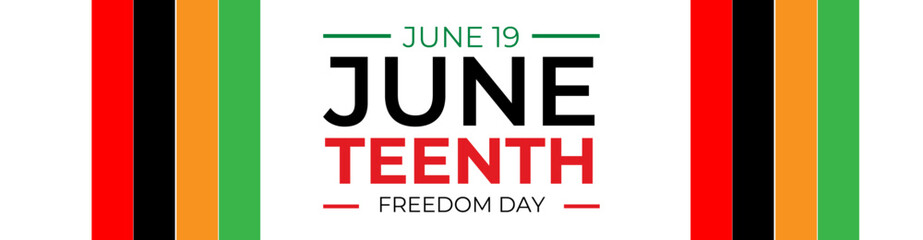 Juneteenth. Freedom Day. June 19. Holiday concept. Freedom or Emancipation day. Template for background, banner, card, poster with text inscription. Vector illustration