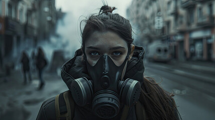 Person Standing in Foggy Urban Street at Night with Obscured Face