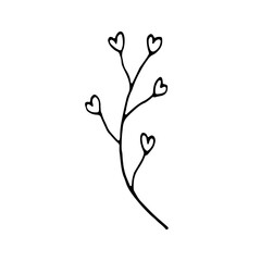 Floral Botanical Abstract Doodle Hand Drawn Line Art