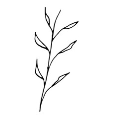 Obraz premium Abstract Doodle Line Art Hand Drawn Sticker Floral Botanical