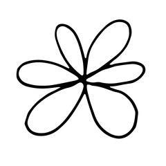 Abstract Line Art Hand Drawn Floral Flower Botanical