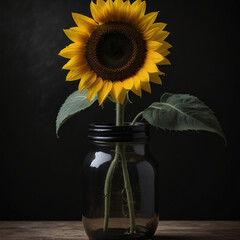 sunflowers in a glass vase