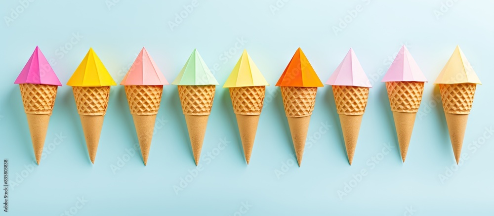 Poster detailed photo guide on creating a large origami ice cream, perfect for a fun diy project with child