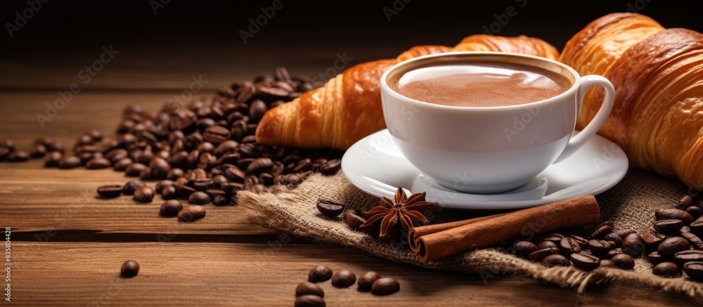 Poster coffee art creating a whimsical design with a copy space image.