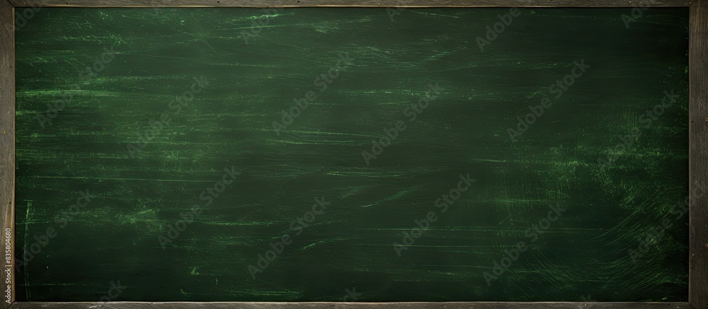 Poster texture of a green chalkboard providing a canvas for text or visuals. copy space image. place for ad
