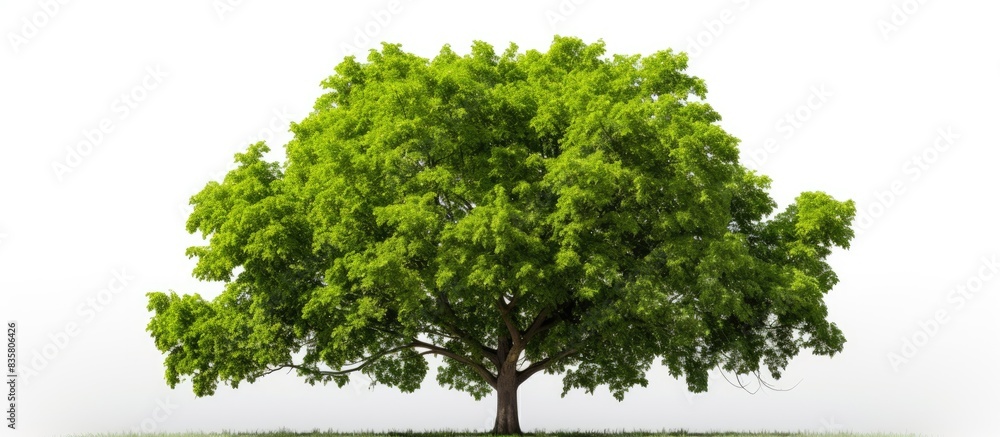 Poster tropical tree with copy space image on a white backdrop.