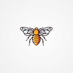CREATIVE MODERN LOGO HONEYBEE CARTOON VECTOR ILLUSTRATION