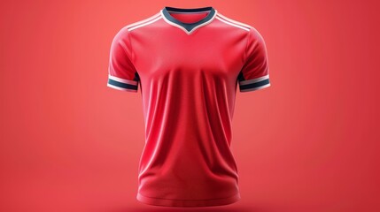 Blank red t-shirt mockup in front view. 3D rendering, 3D illustration.