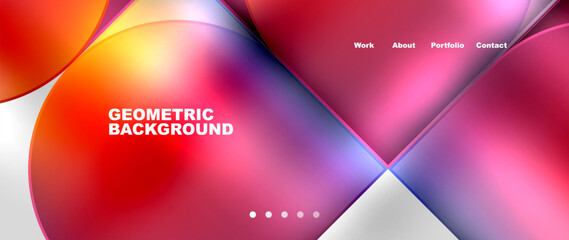 Geometric abstract glassmorphism with circles and squares. Vector Illustration For Wallpaper, Banner, Background, Card, Book Illustration, landing page