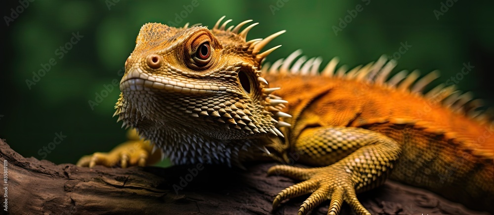 Poster learn how to care for your exotic lizard with a helpful copy space image.