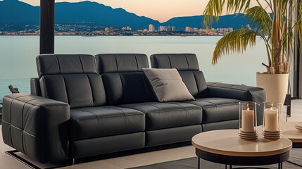 Fototapeta premium lounge chairs at the beach