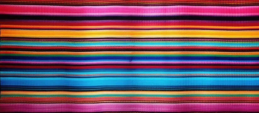 Traditional Mexican pattern with vibrant colors and intricate designs, suitable for textiles, decor, or backgrounds with copy space image.