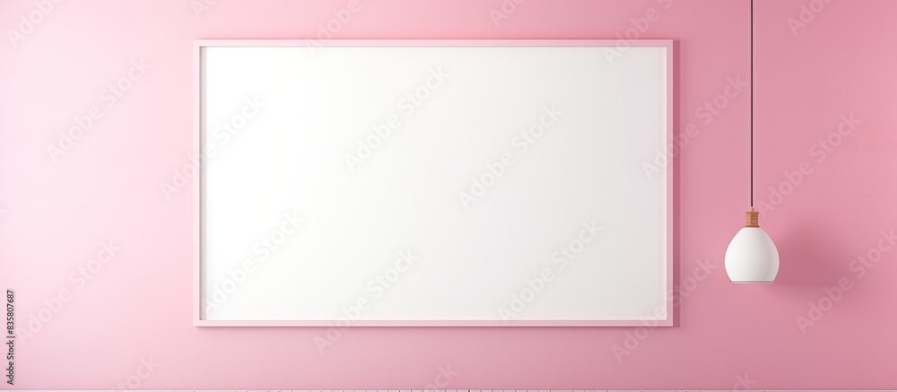 Poster indoor wall with empty frame showcasing a copy space image.