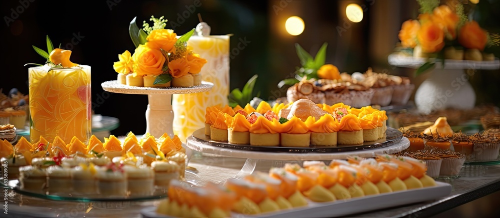 Poster buffet table with an assorted catering plate featuring snacks, perfect for any event setup with a co