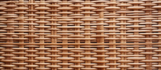 Obraz premium Woven bamboo texture creating a backdrop with copy space image.