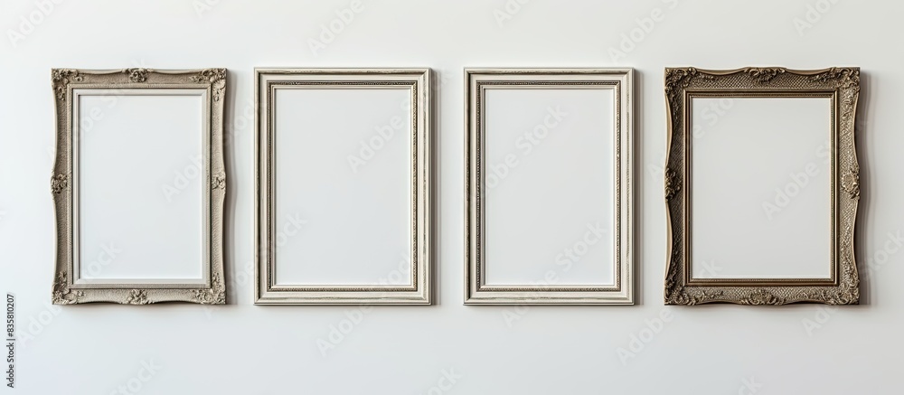 Poster a portrait in a photo frame with a white backdrop, ideal for a copy space image.