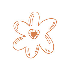 Floral Botanical Hand Drawn Line Art Doodle Sticker