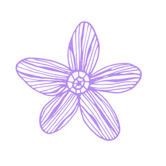 Floral Botanical Hand Drawn Line Art Doodle Sticker