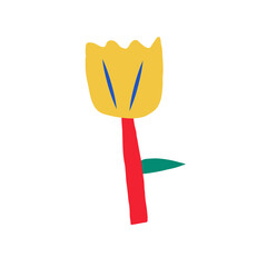 Floral Botanical Hand Drawn Line Art Doodle Sticker