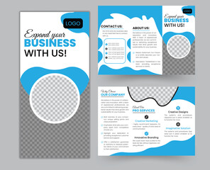 Unique and modern tri fold brochure design. Formal and  futuristic tri fold brochure vector design template.