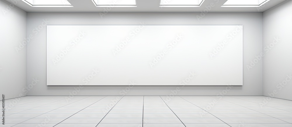 Aufkleber interior of a gallery with a spacious and unoccupied white background suitable for displaying artwor