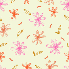 Pattern Background Wallpaper Floral Hand Drawn Line Art