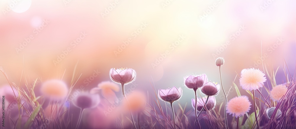Canvas Prints blurry bokeh background with small flowers in the rainy season and soft lighting creates an abstract