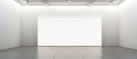 A trio of empty white art frames, set against a pristine white wall with soft lighting, creating a minimalistic look for a copy space image.